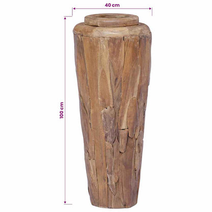 285209 vidaXL Decoration Vase 40x100 cm Solid Teak Wood