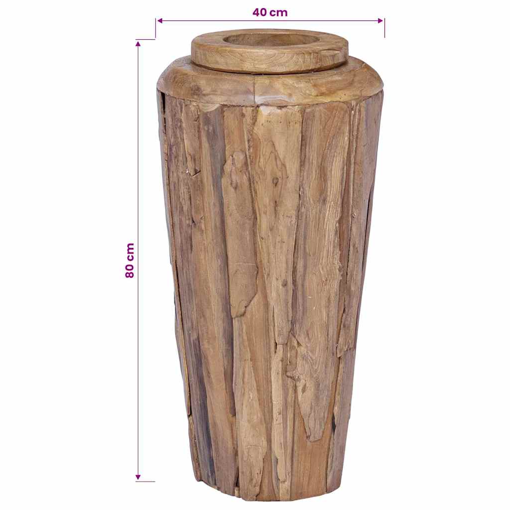 285210 vidaXL Decoration Vase 40x80 cm Solid Teak Wood