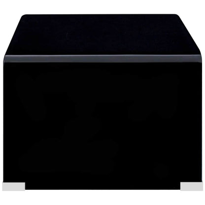 Coffee Table | Black | Tempered Safety Glass | 98 x 45 x 31 cm