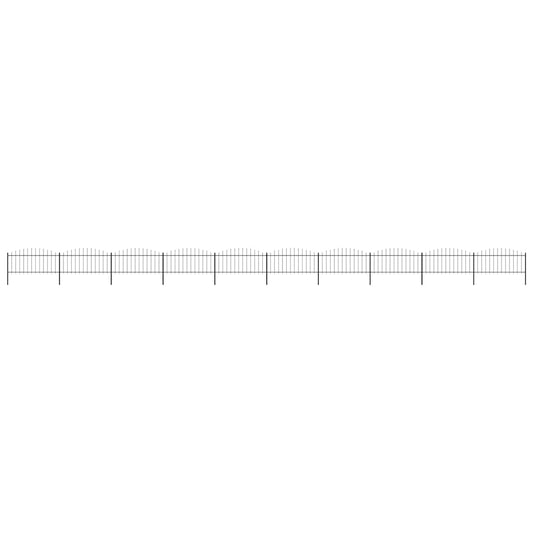 Garden Fence with Spear Top Steel 1673x75 cm Black