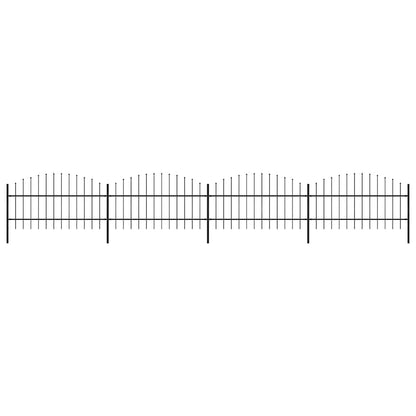Garden Fence with Spear Top Steel 714.5x100 cm Black