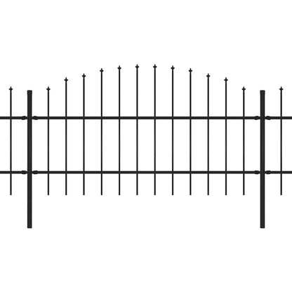 Garden Fence with Spear Top Steel 1248x100 cm Black