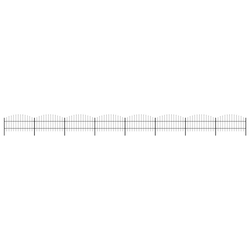Garden Fence with Spear Top Steel 1426x100 cm Black