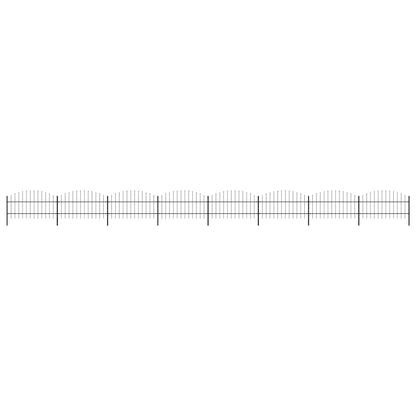 Garden Fence with Spear Top Steel 1426x100 cm Black