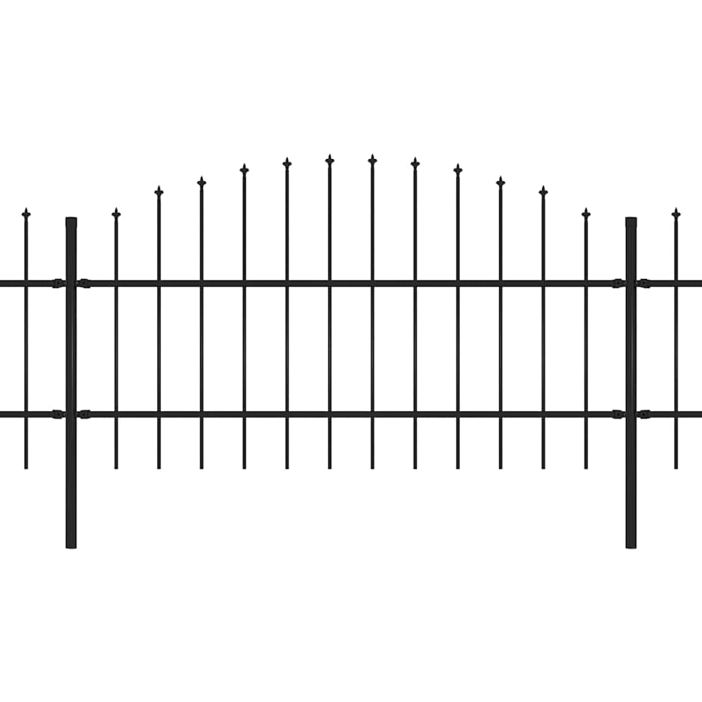 Garden Fence with Spear Top Steel 1603.5x100 cm Black