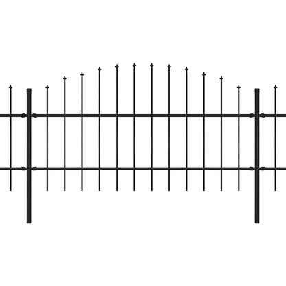 Garden Fence with Spear Top Steel 1603.5x100 cm Black