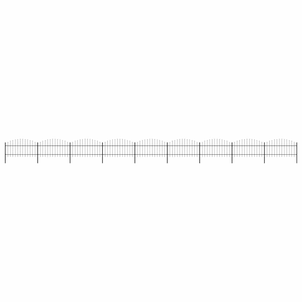 Garden Fence with Spear Top Steel 1603.5x125 cm Black