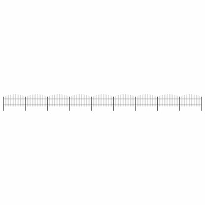 Garden Fence with Spear Top Steel 1603.5x125 cm Black
