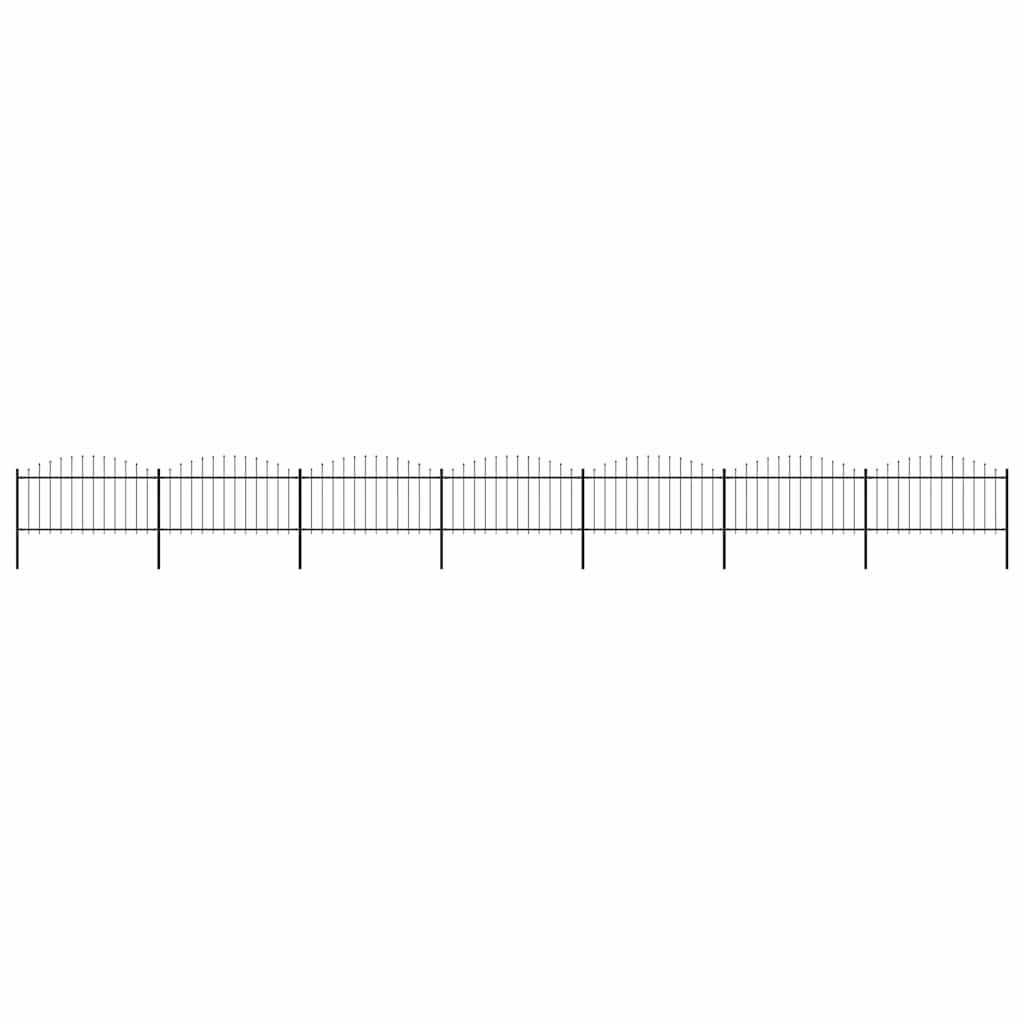 Garden Fence with Spear Top Steel 1248x150 cm Black