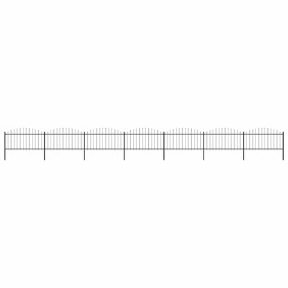 Garden Fence with Spear Top Steel 1248x150 cm Black