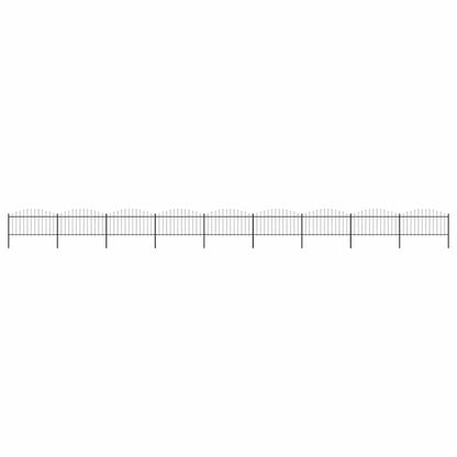 Garden Fence with Spear Top Steel 1603.5x150 cm Black