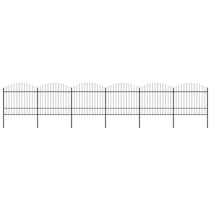 Garden Fence with Spear Top Steel 1070x175 cm Black