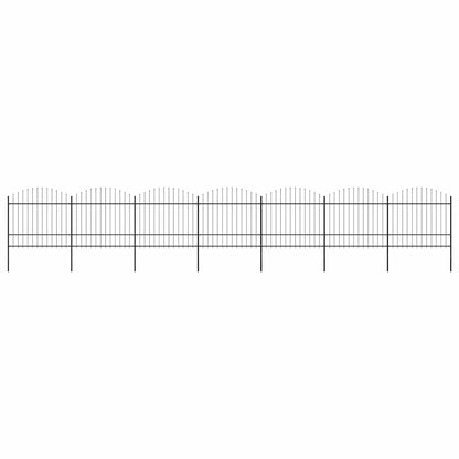 Garden Fence with Spear Top Steel 1248x175 cm Black