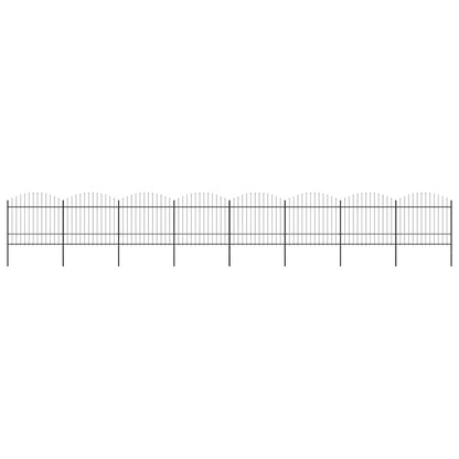 Garden Fence with Spear Top Steel 1426x175 cm Black