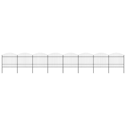 Garden Fence with Spear Top Steel 1339x175 cm Black