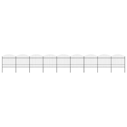 Garden Fence with Spear Top Steel 1603.5x175 cm Black