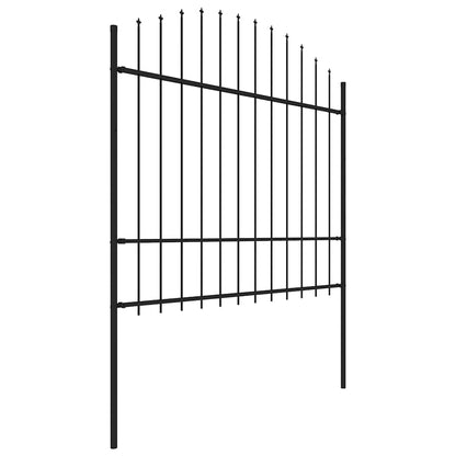 Garden Fence with Spear Top Steel 1781.5x175 cm Black