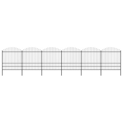 Garden Fence with Spear Top Steel 1070x200 cm Black