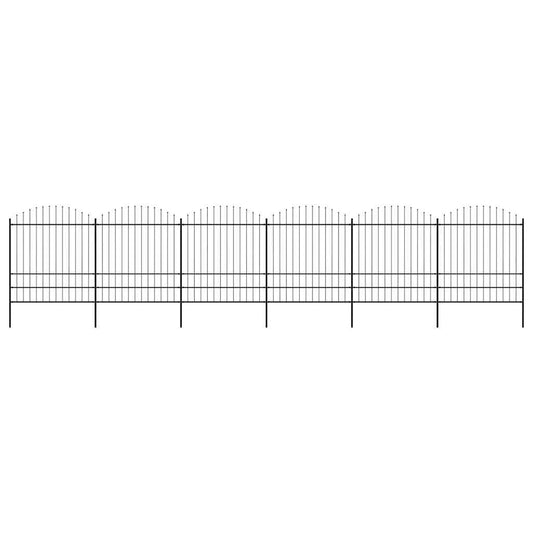 Garden Fence with Spear Top Steel 1005x200 cm Black