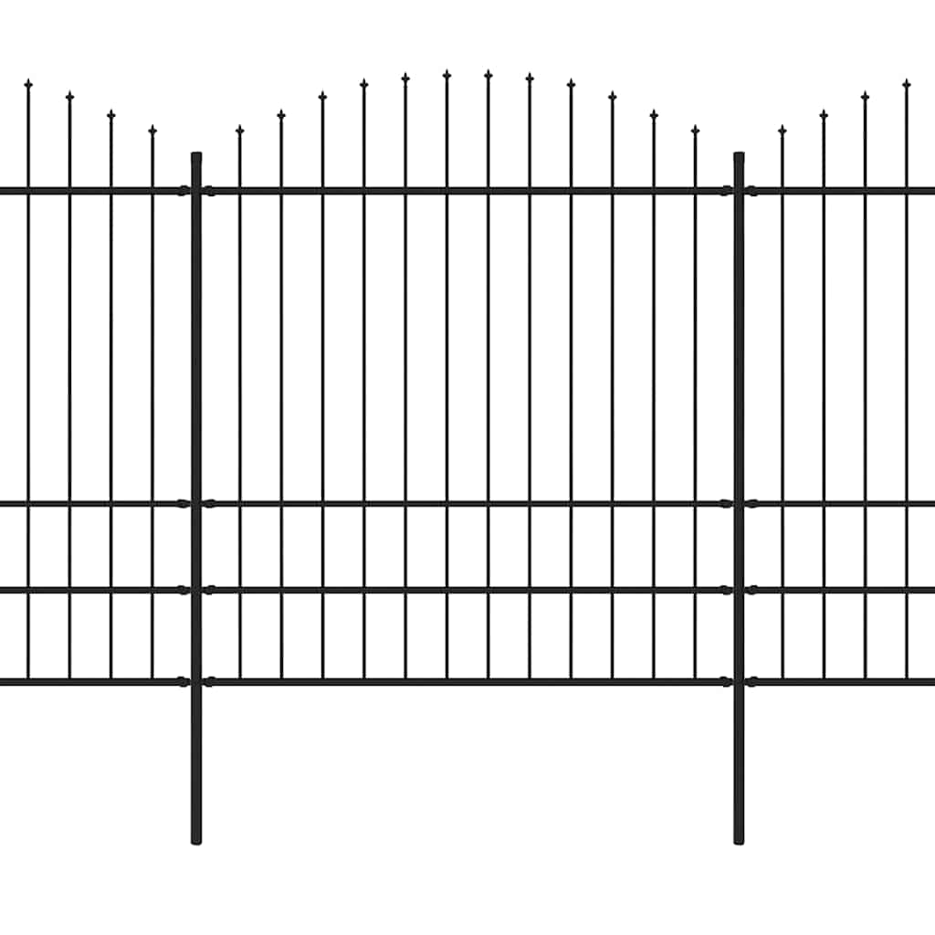 Garden Fence with Spear Top Steel 1070x200 cm Black