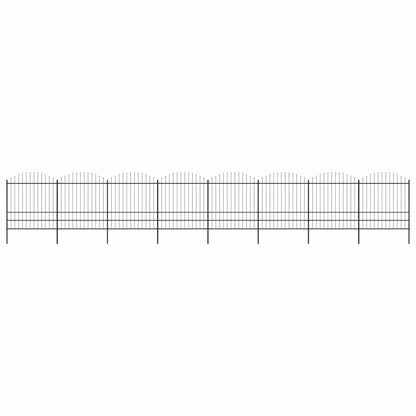 Garden Fence with Spear Top Steel 1426x200 cm Black