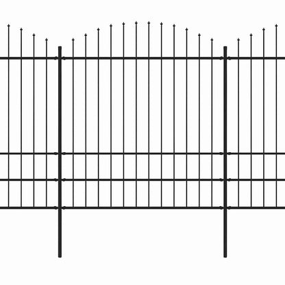 Garden Fence with Spear Top Steel 1426x200 cm Black