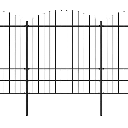 Garden Fence with Spear Top Steel 1339x200 cm Black