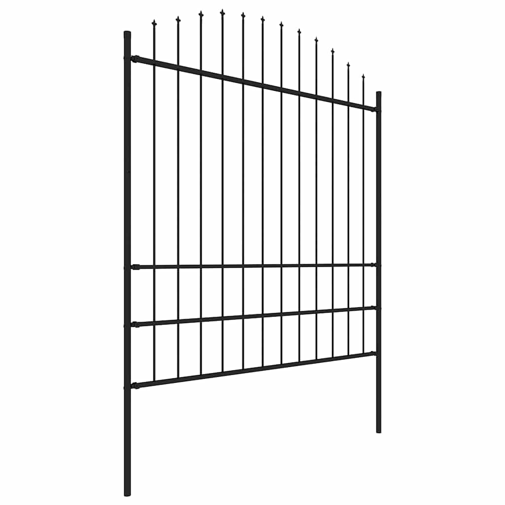 Garden Fence with Spear Top Steel 1426x200 cm Black