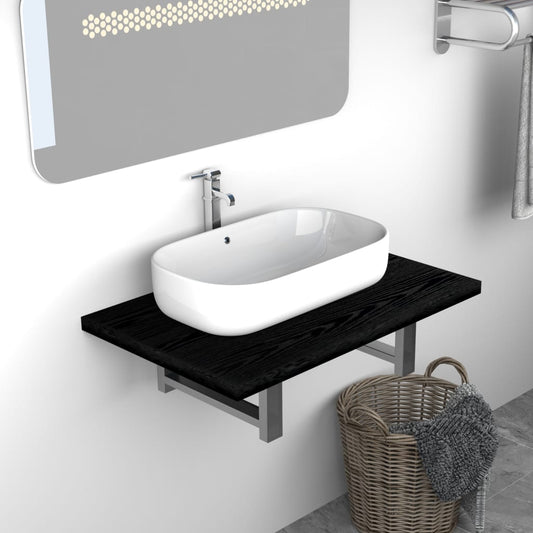 283807 vidaXL Bathroom Furniture Black 60x40x16,3 cm