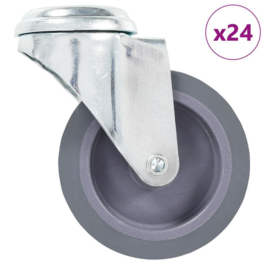 24 pcs Bolt Hole Swivel Casters 75 mm