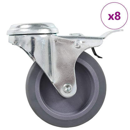 8 pcs Bolt Hole Swivel Casters 75 mm