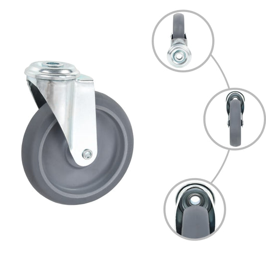 24 pcs Bolt Hole Swivel Casters 125 mm