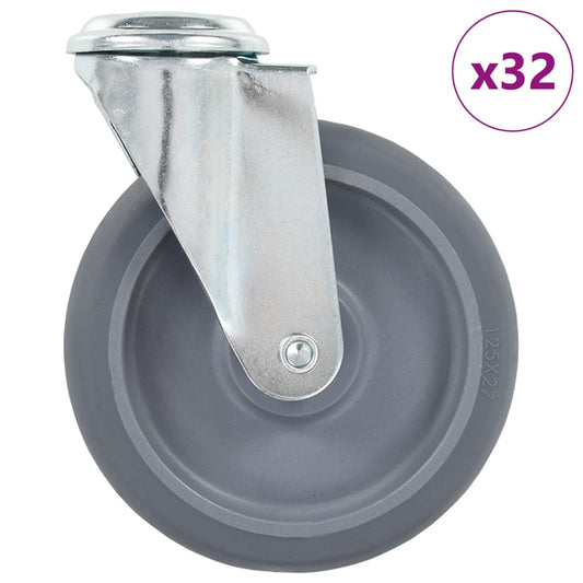 32 pcs Bolt Hole Swivel Casters 125 mm