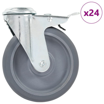 24 pcs Bolt Hole Swivel Casters 125 mm