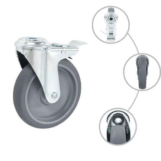 24 pcs Bolt Hole Swivel Casters 125 mm