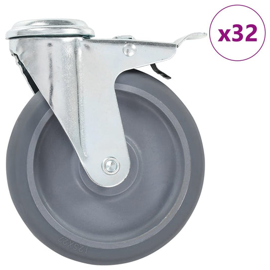 32 pcs Bolt Hole Swivel Casters 125 mm