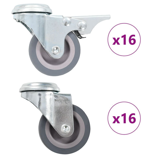 32 pcs Bolt Hole Swivel Casters 50 mm