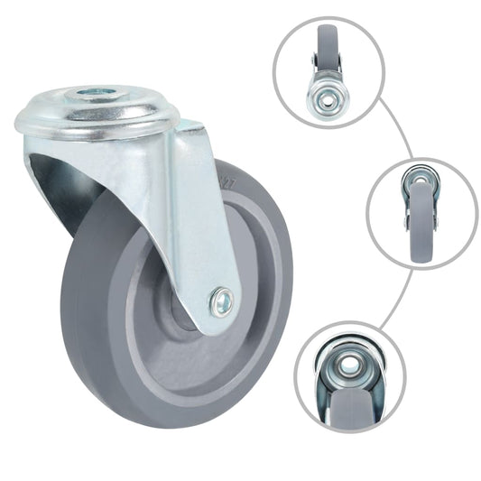 24 pcs Bolt Hole Swivel Casters 100 mm