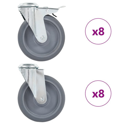 16 pcs Bolt Hole Swivel Casters 125 mm