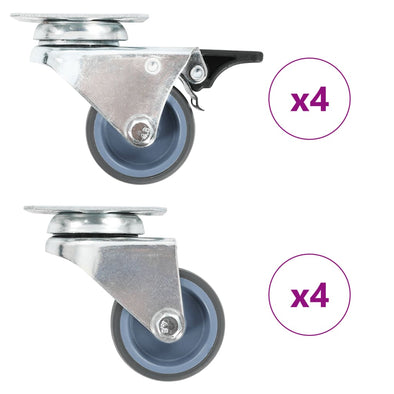 8 pcs Twin-wheel Swivel Casters 50 mm
