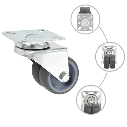8 pcs Twin-wheel Swivel Casters 50 mm