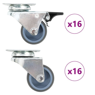 32 pcs Twin-wheel Swivel Casters 50 mm