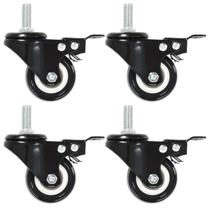 8 pcs Swivel Casters with Brakes 50 mm