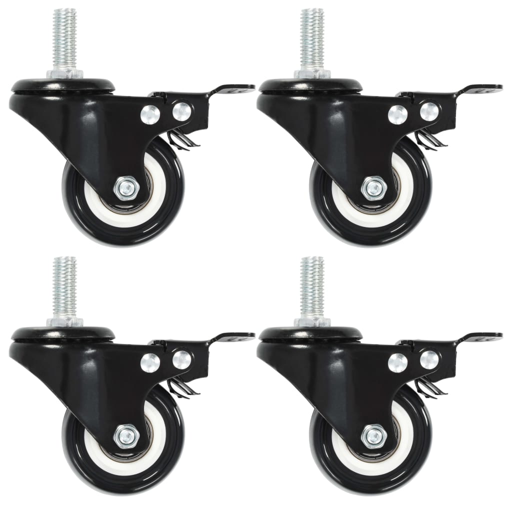 12 pcs Swivel Casters with Brakes 50 mm