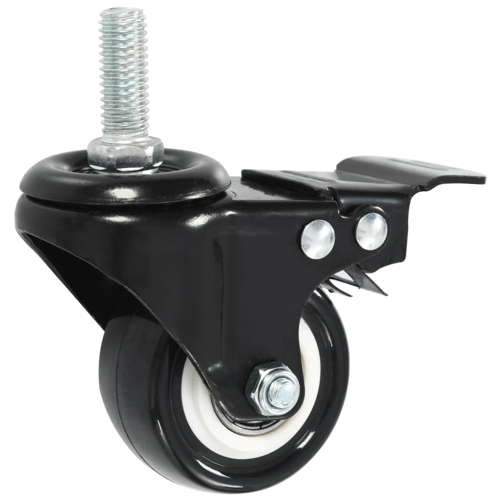 12 pcs Swivel Casters with Brakes 50 mm