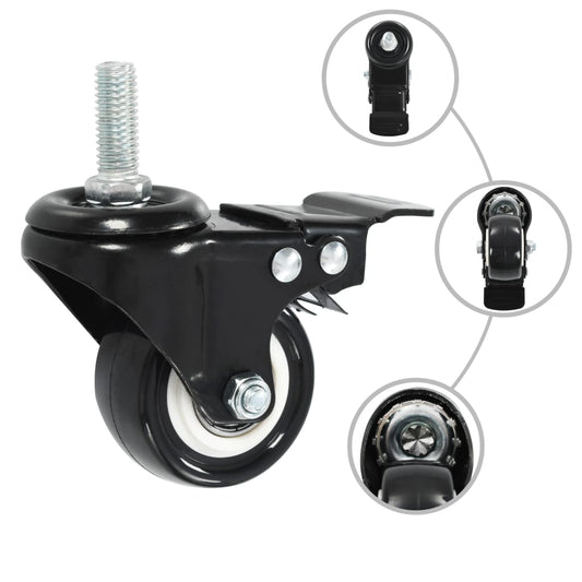 32 pcs Swivel Casters with Brakes 50 mm