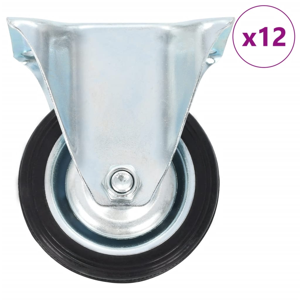 12 pcs Fixed Casters 75 mm