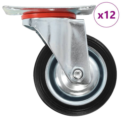 12 pcs Swivel Casters 75 mm