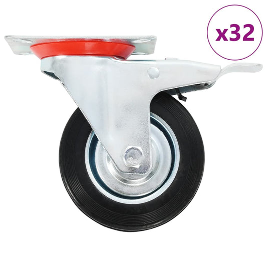 32 pcs Swivel Casters 100 mm