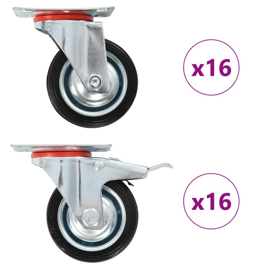 32 pcs Swivel Casters 75 mm